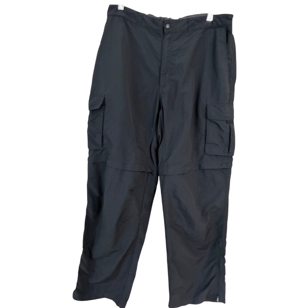 Eastern Mountain Sports Cargo Pants Mens 36 Black Convertible Zip Off Hiking EMS